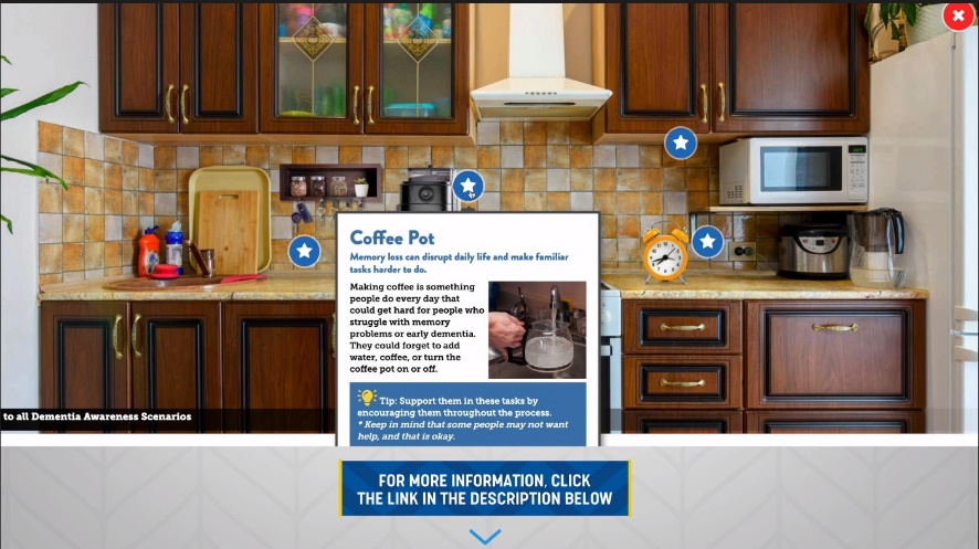 Kitchen scenario from the Dementia Friends Rooms Experience