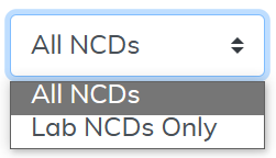 National Coverage NCD Report type filter highlighted