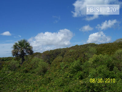 Viewing horizon 270° from Station FBIS1