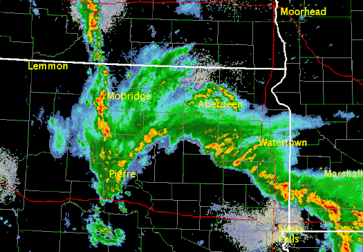 Radar Loop from 8 AM CDT to 7 PM CDT on June 14, 2016