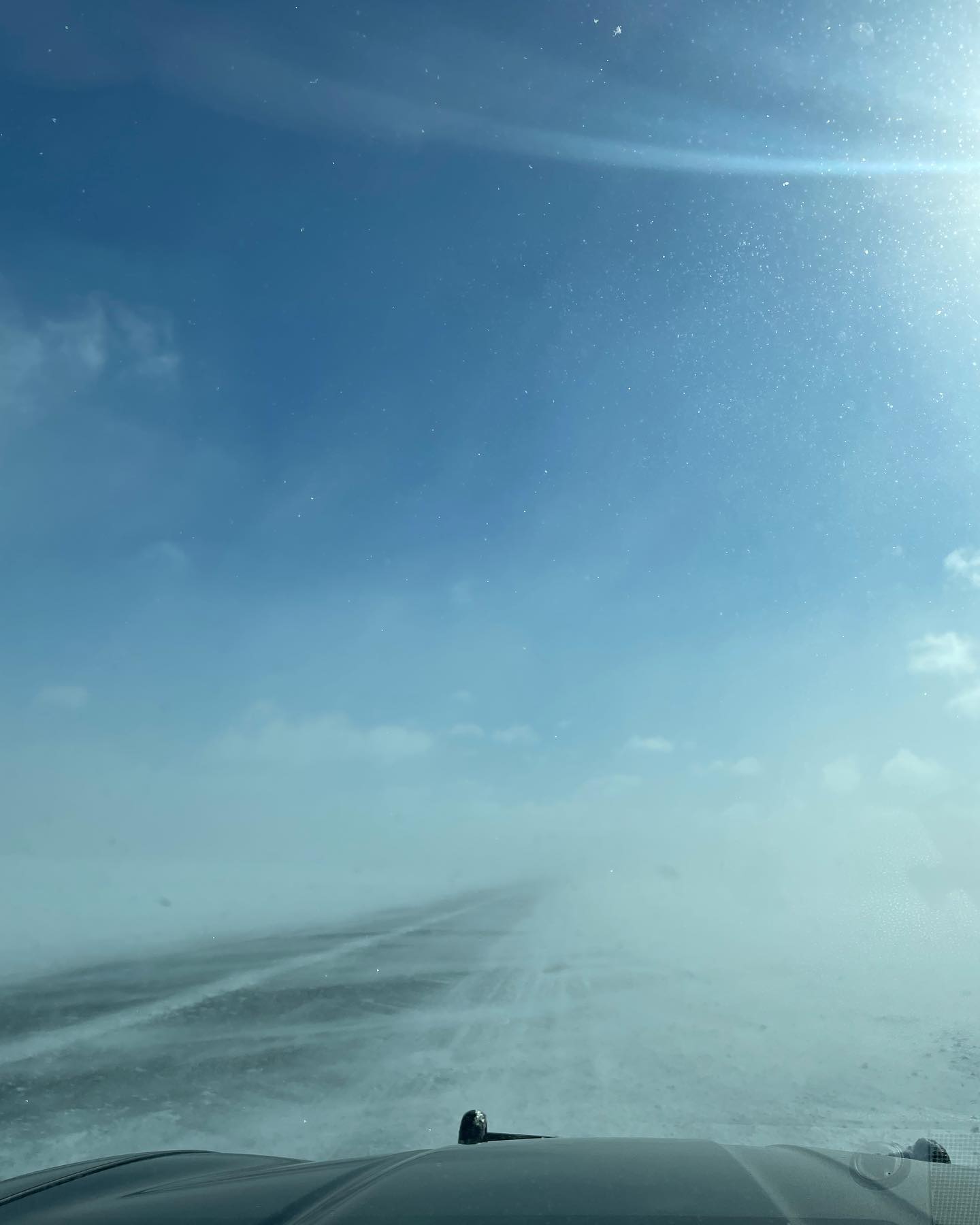 	View of US12 from Craven's Corner, near Ipswich, SD at 1:30 PM on April 4th. Visibility from falling snow was less than 1/2 mile.Â  (Image from SD DOT)