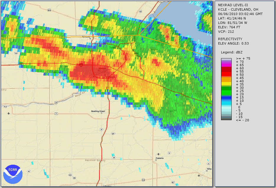 radar loop of wood county tornado