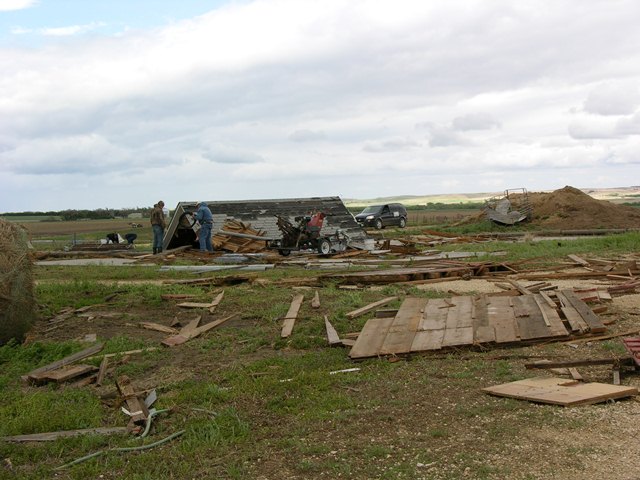 Clean up the next day from the aftermath.