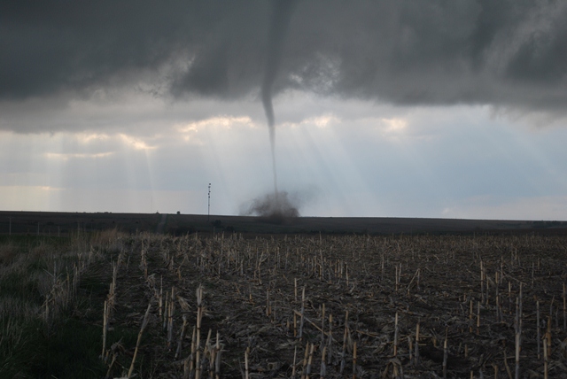 The above photos were taken of the EF0 tornado about 4 miles north northeast of Oxford Nebraska. Photos courtesy of Trevor Tetley. 