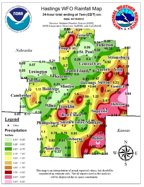 Precipitation Reports from April 14, 2012