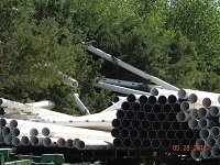Large pipes strewn south of town near Wood River. Photo by Georgene Smidt.