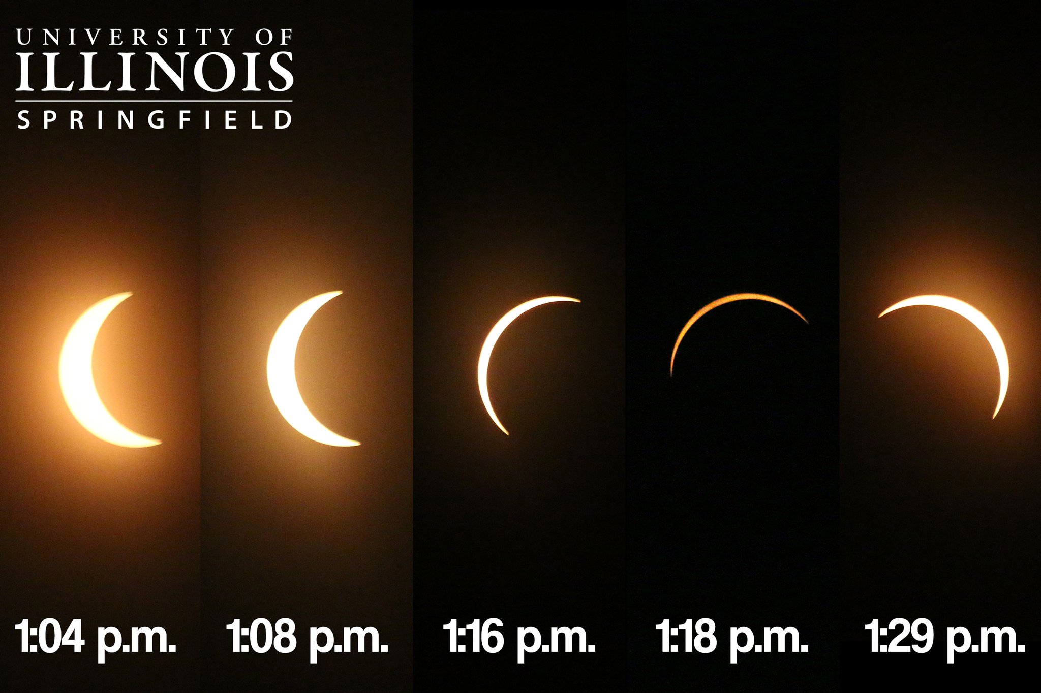 Time sequence of the solar eclipse in Springfield, by the University of Illinois at Springfield