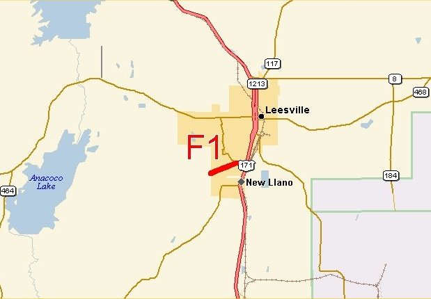 Leesville Tornado map