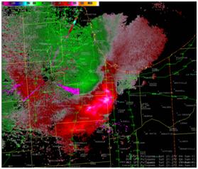 Radar velocity at 427 pm