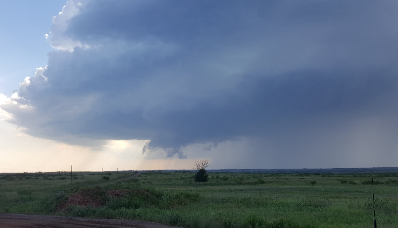 View of the storm as it progressed into Cottle County (courtesy of Brandon Sullivan).