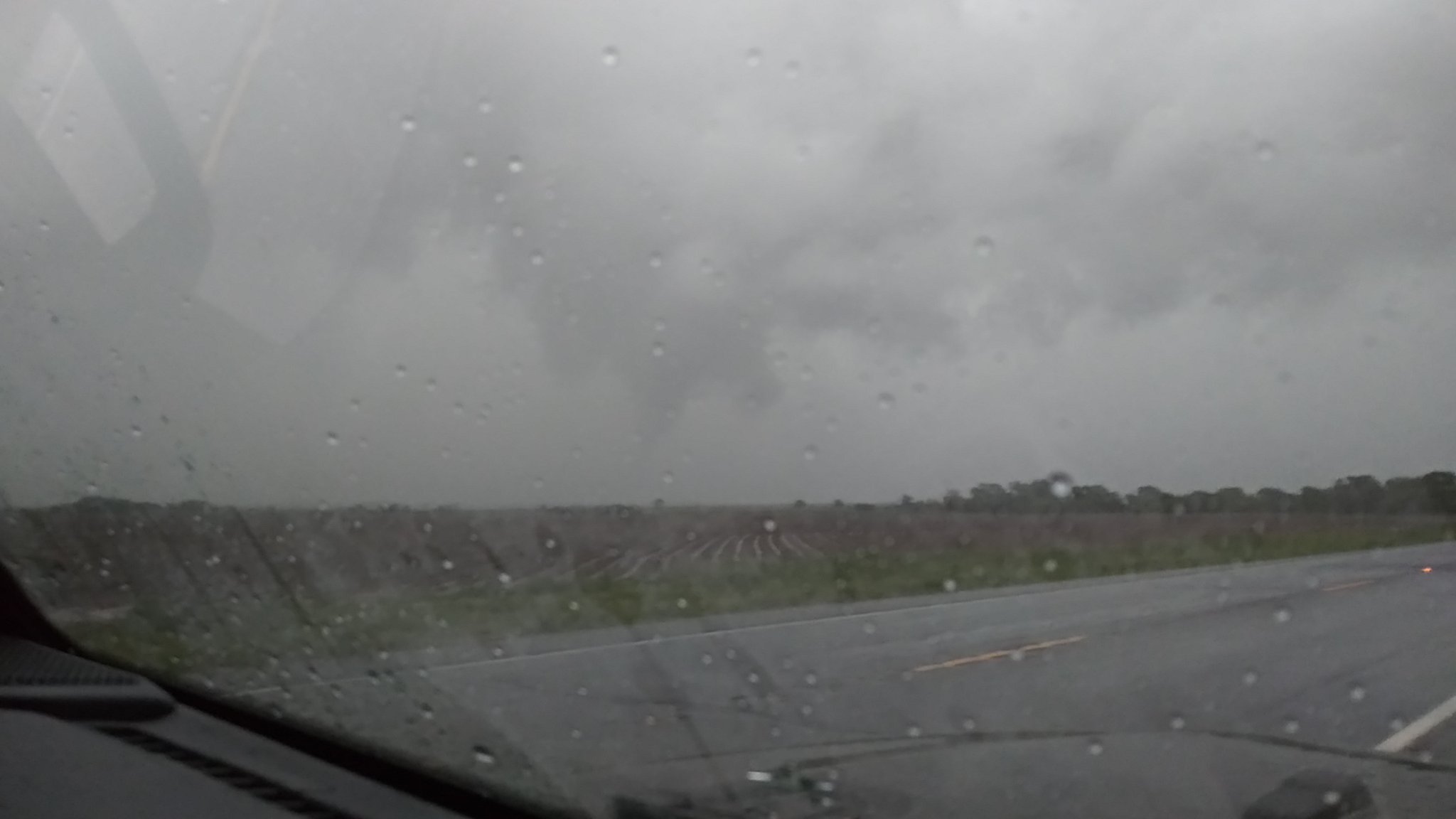 Funnel cloud and possible tornado between Lakeview and Eli around 7:40 pmÂ on 25Â May 2019. The picture is courtesy of Cort Scholten.
