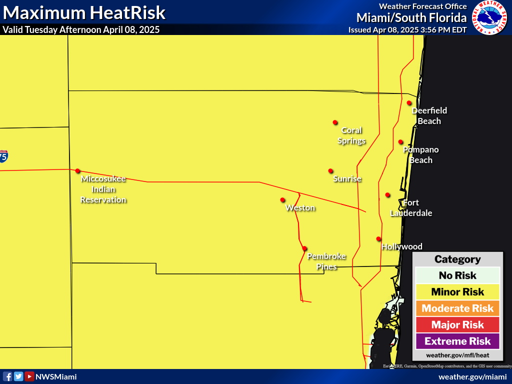 Maximum HeatRisk for Day 1