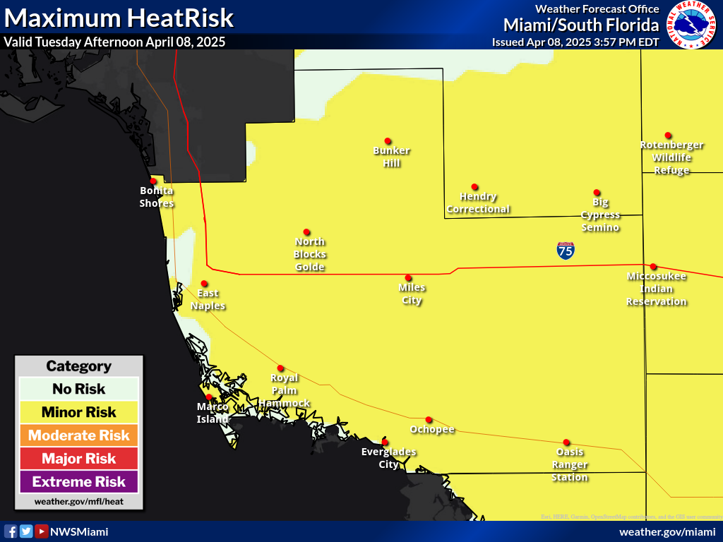 Maximum HeatRisk for Day 1