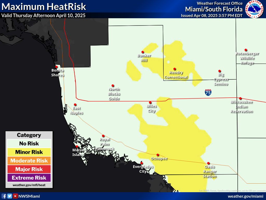 Maximum HeatRisk for Day 3