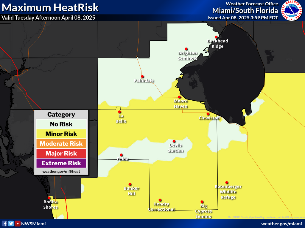 Maximum HeatRisk for Day 1