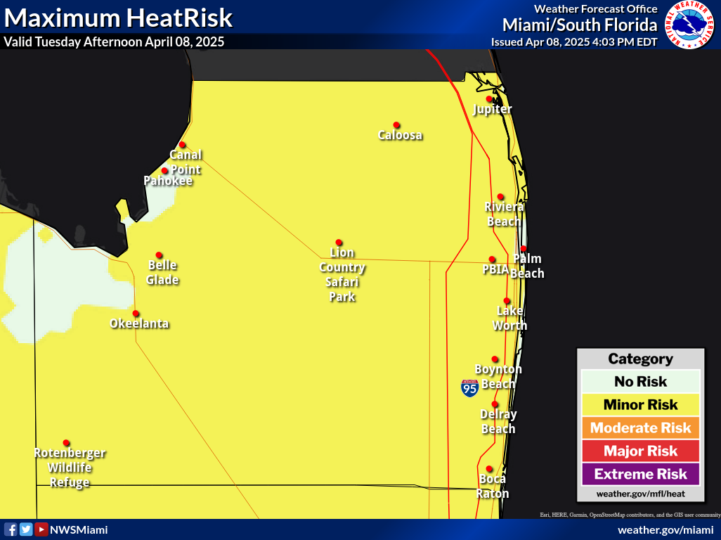 Maximum HeatRisk for Day 1