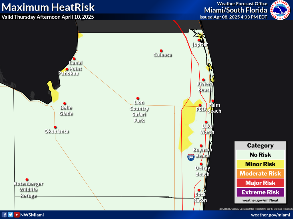 Maximum HeatRisk for Day 3