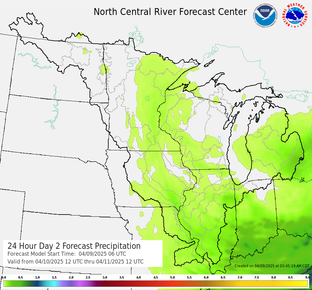 24-hour QPF for Day 2