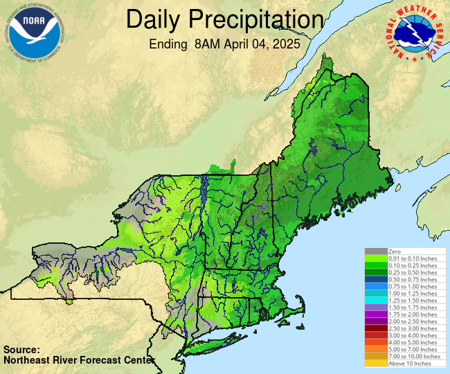 Daily Precipitation Graphic for the most recently past Friday