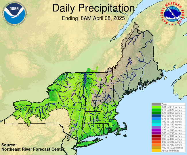 Daily Precipitation Graphic for the most recently past Tuesday