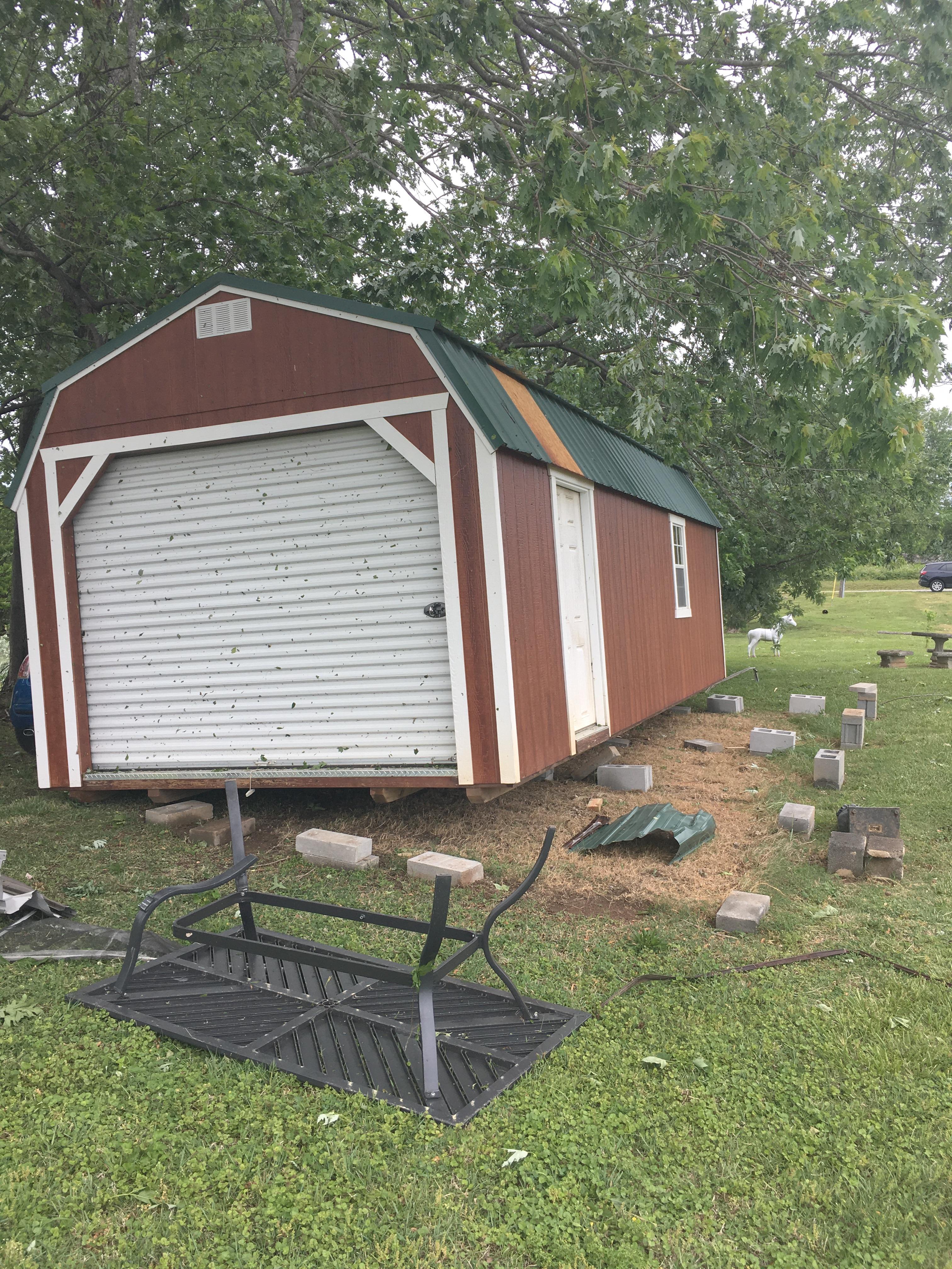 Barn pushed off foundation