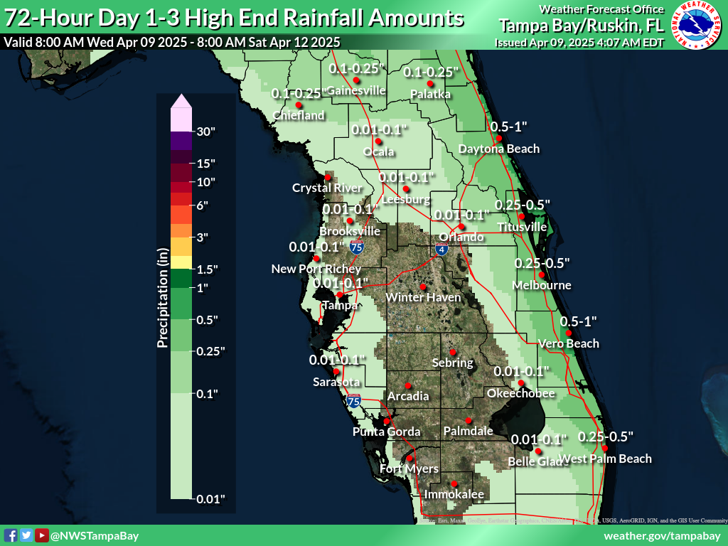 Greatest Possible Rainfall for Day 1-3