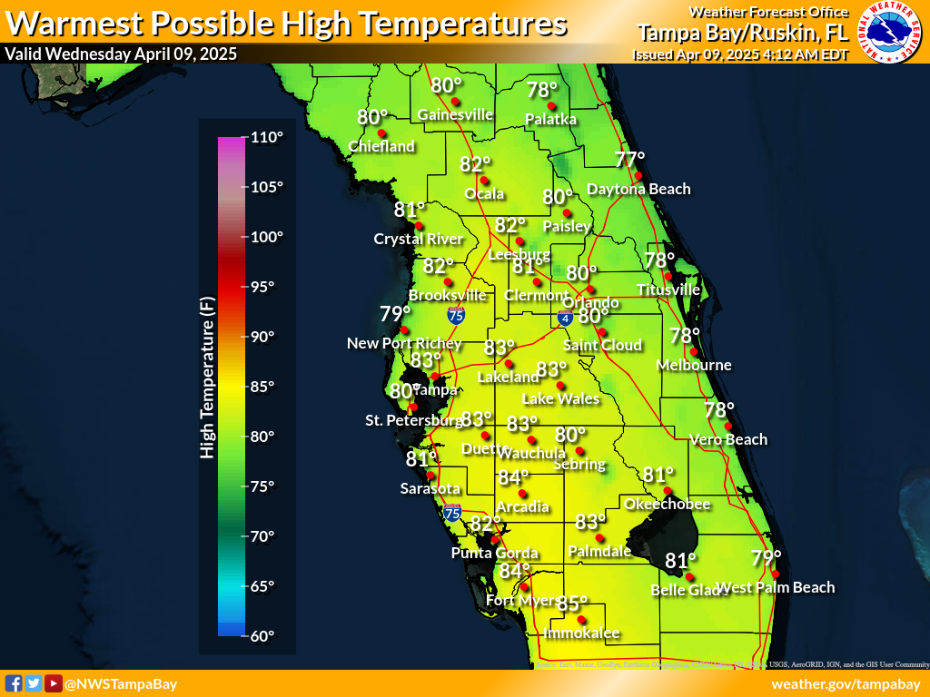 Warmest Possible High Temperature for Day 1