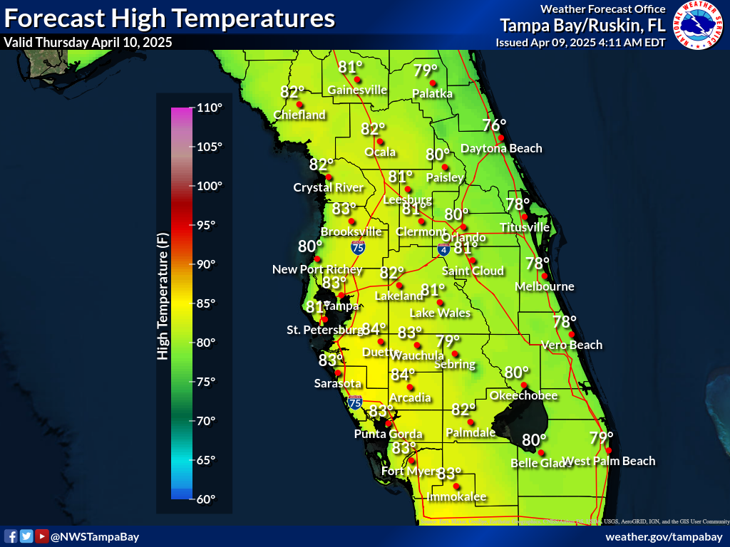 Expected High Temperature for Day 2