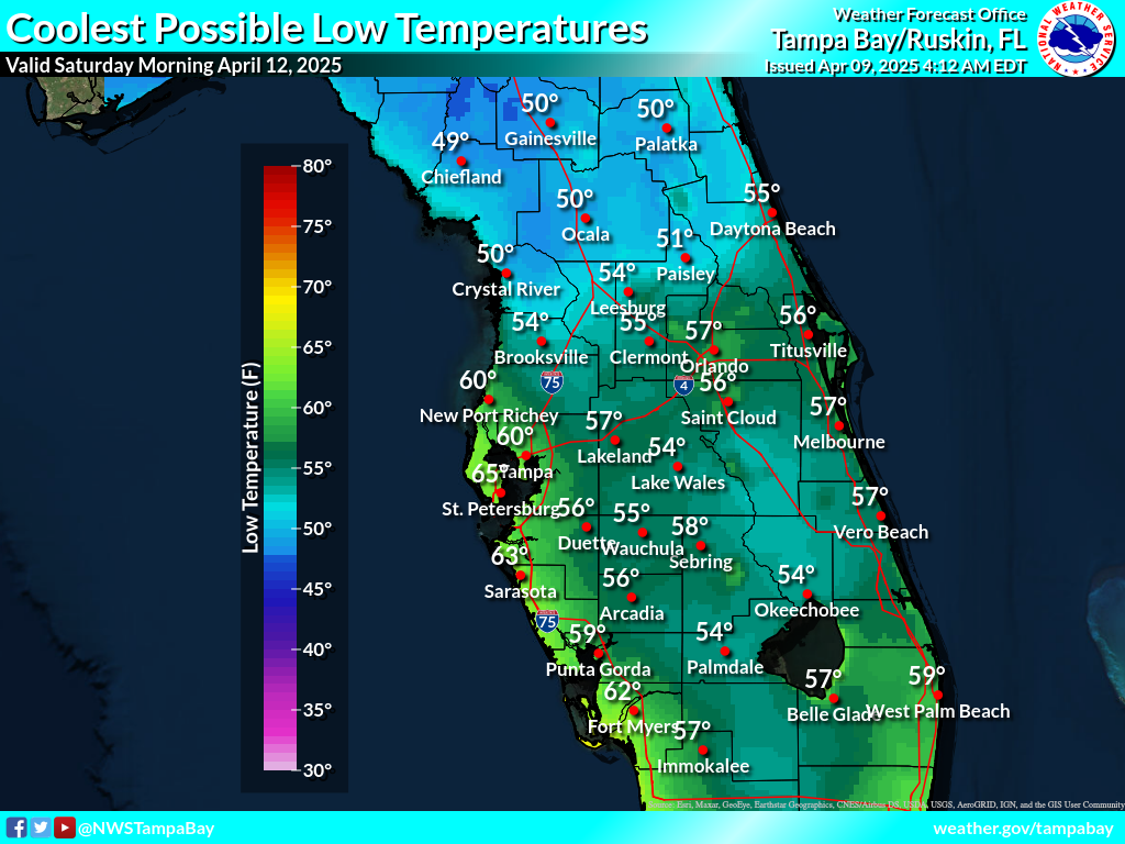 Coolest Possible Low Temperature for Night 3