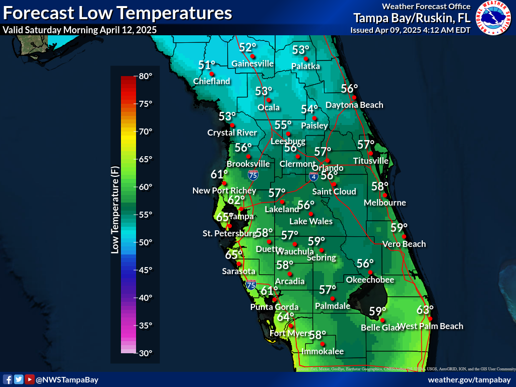 Expected Low Temperature for Night 3