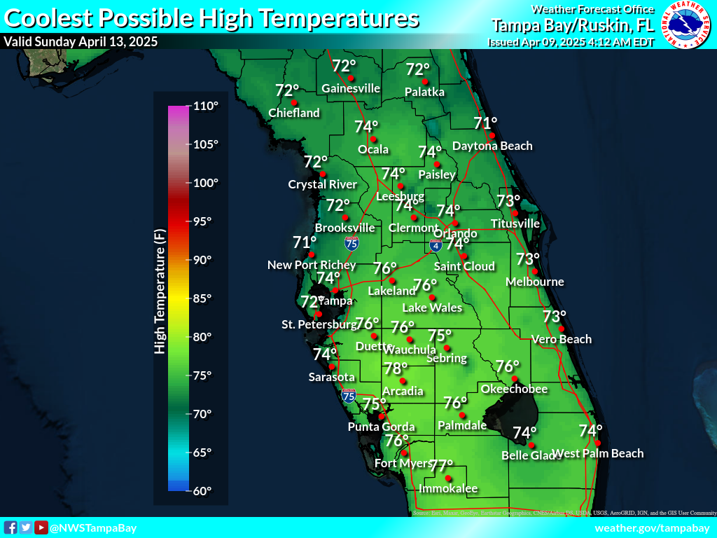 Coolest Possible High Temperature for Day 5