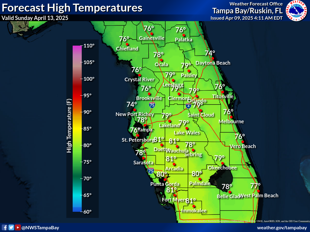 Expected High Temperature for Day 5