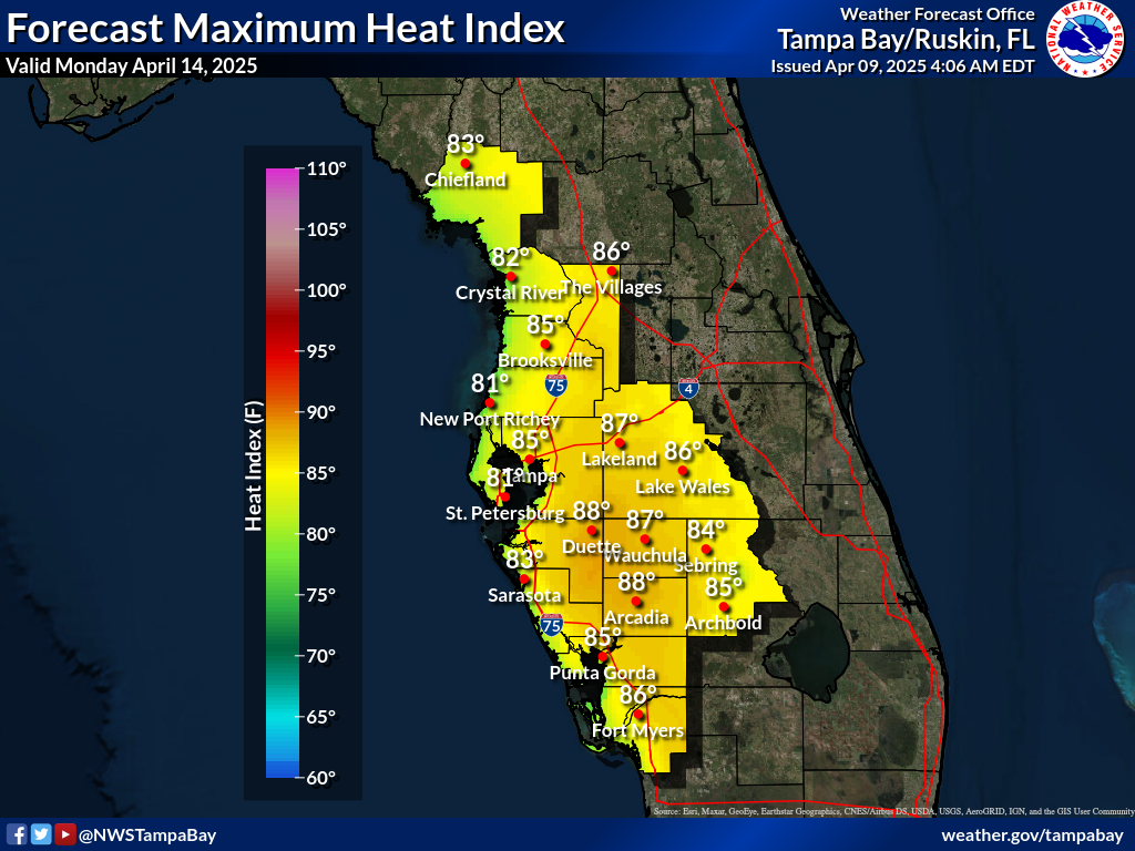 Maximum Heat Index for Day 6