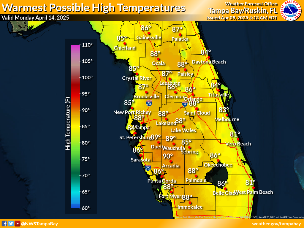Warmest Possible High Temperature for Day 6