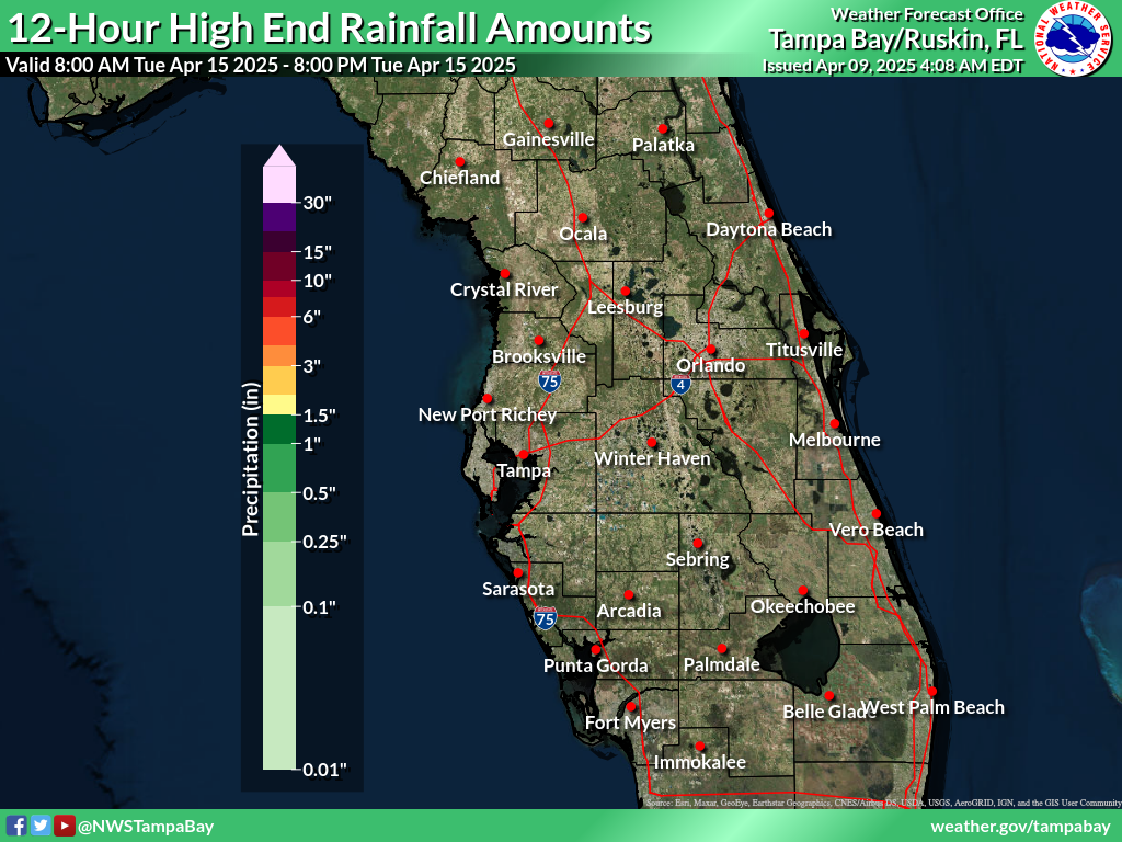 Greatest Possible Rainfall for Day 7