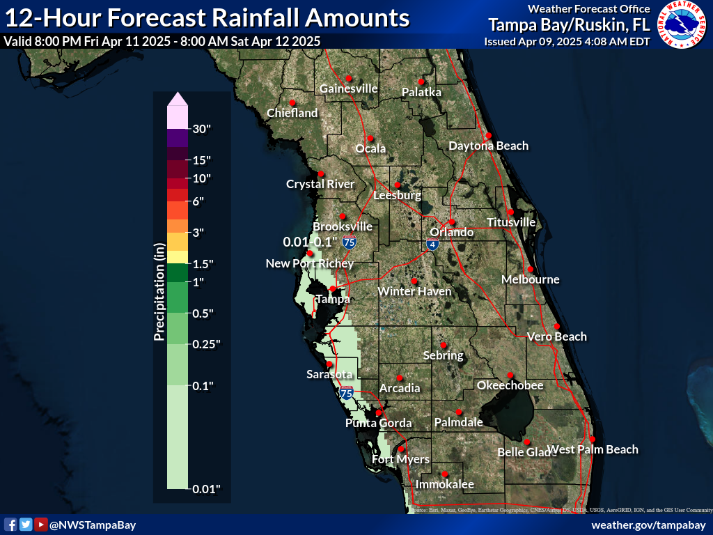 Expected Rainfall for Night 3